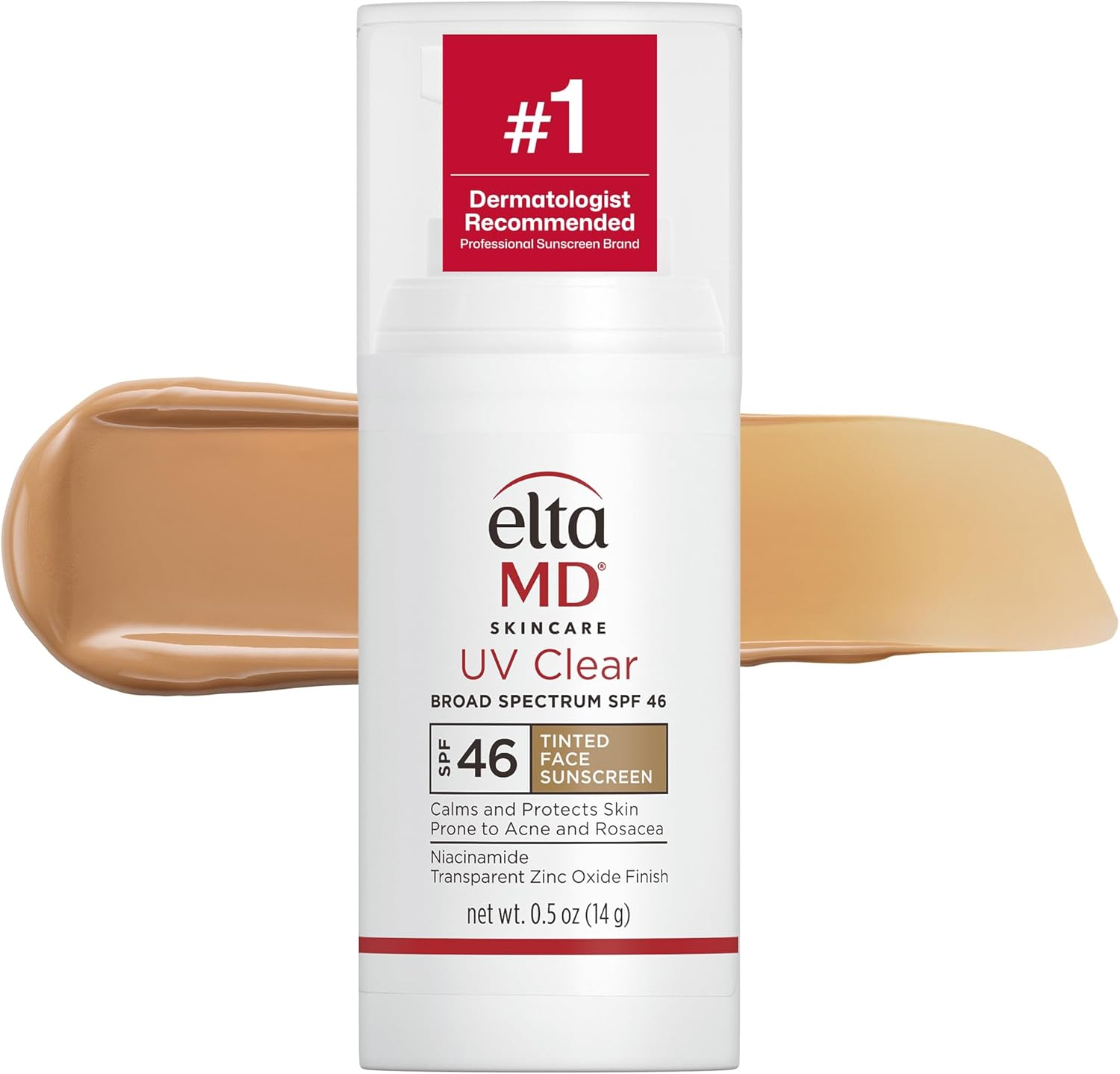 EltaMD UV Clear Tinted Face Sunscreen front view premium mineral sunscreen for sensitive skin