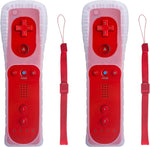TechKen Wii Remote Controller 2 Pack front view of red wireless gamepads.
