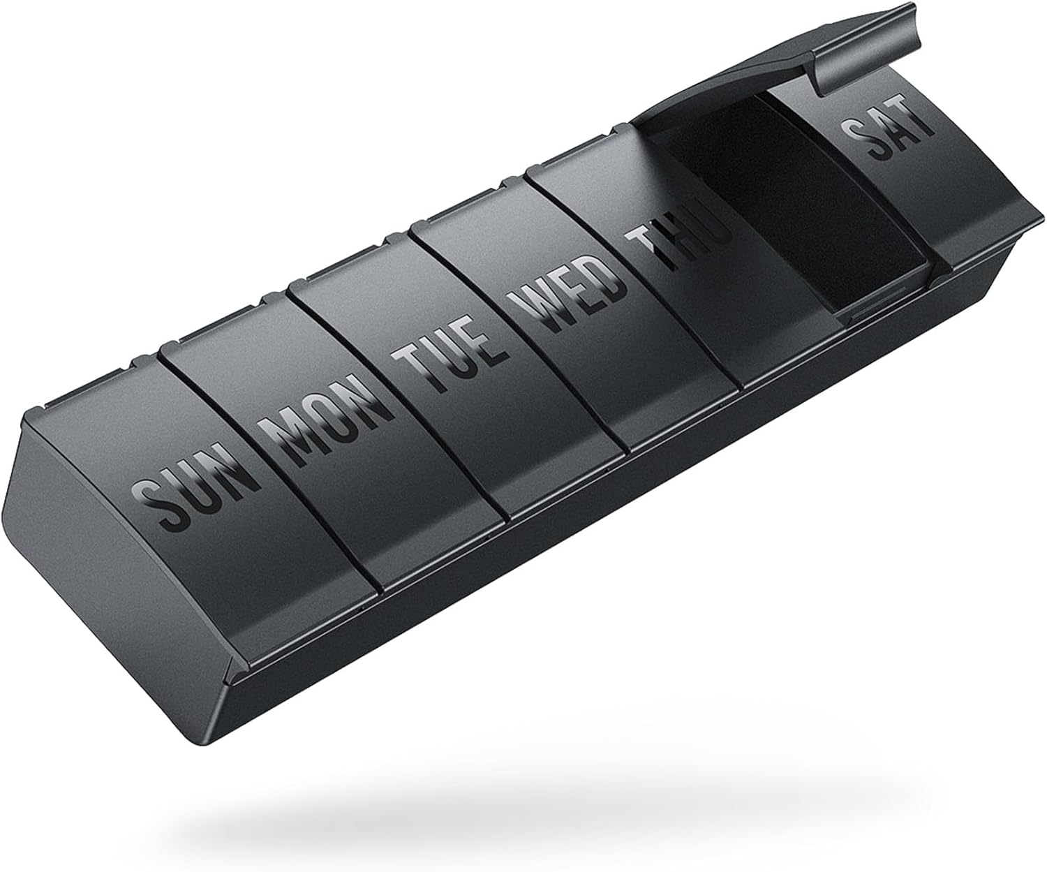 Barhon Pill Organizer Large, Weekly Medicine Pill Organizers, 7 Day Pills Box Case Travel for Big Vitamin Supplements Fish Oil, Black - Image 1