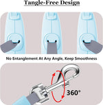 Blue Lusosh pet leash handle and locking mechanism