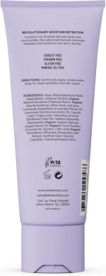 Deep Steep body lotion squeeze tube back label details