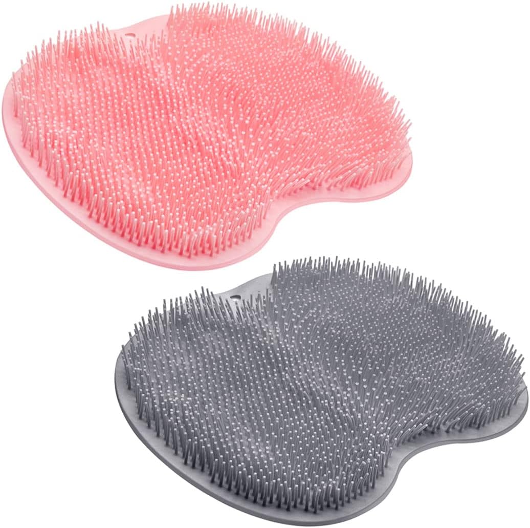 SZZYXD Shower Foot Scrubber Mat and Back Washer set front view