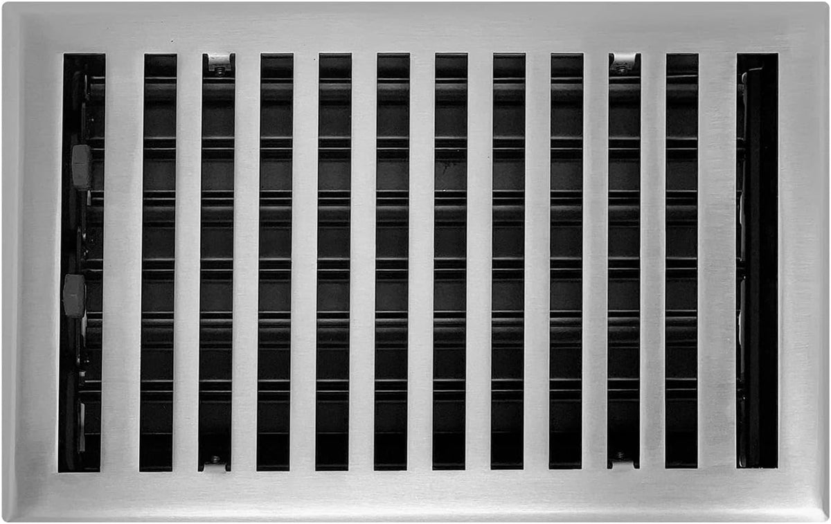 Contemporary Vent Cover, Solid Cast Brass Interior, Controls Air Flow, 4 x 14 inches (Overall Face: 5.25 x 15.5 inches), Brushed Nickel - Image 14