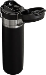 Close up view of the open mouth piece on the Stanley Quick Flip Go lid for easy sipping.
