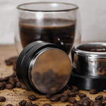MATOW 51mm espresso distributor and tamper packaging layout.