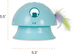 Catstages blue electronic feather toy lifestyle shot