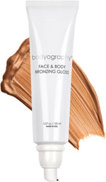 Bodyography Face And Body Bronzing Gloss front view pump bottle