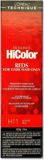L'Oreal Technique Excellence HiColor Intense Red front view product tube packaging