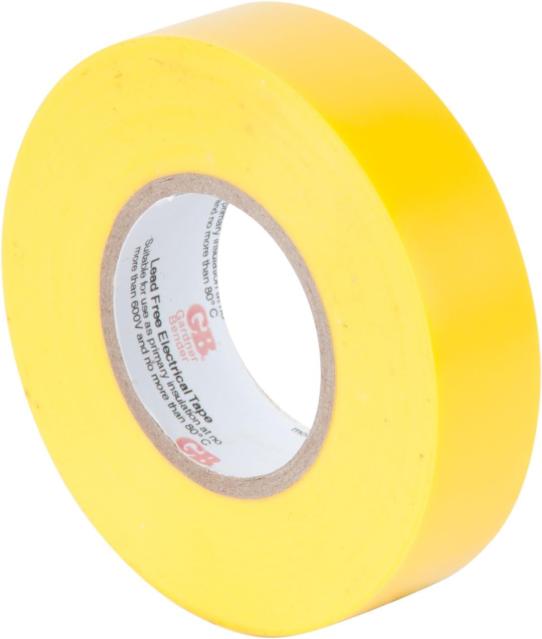 Gardner Bender yellow electrical tape roll front view
