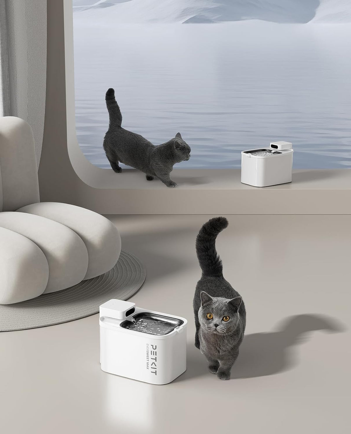 PETKIT EVERSWEET MAX Cordless Cat Water Fountain with Motion Sensor, 101 oz/3L Pet Fountain for Cats Dogs Inside, Automatic Cat Water Dispenser Battery Operated (White-Cordless, 3L) - Image 9