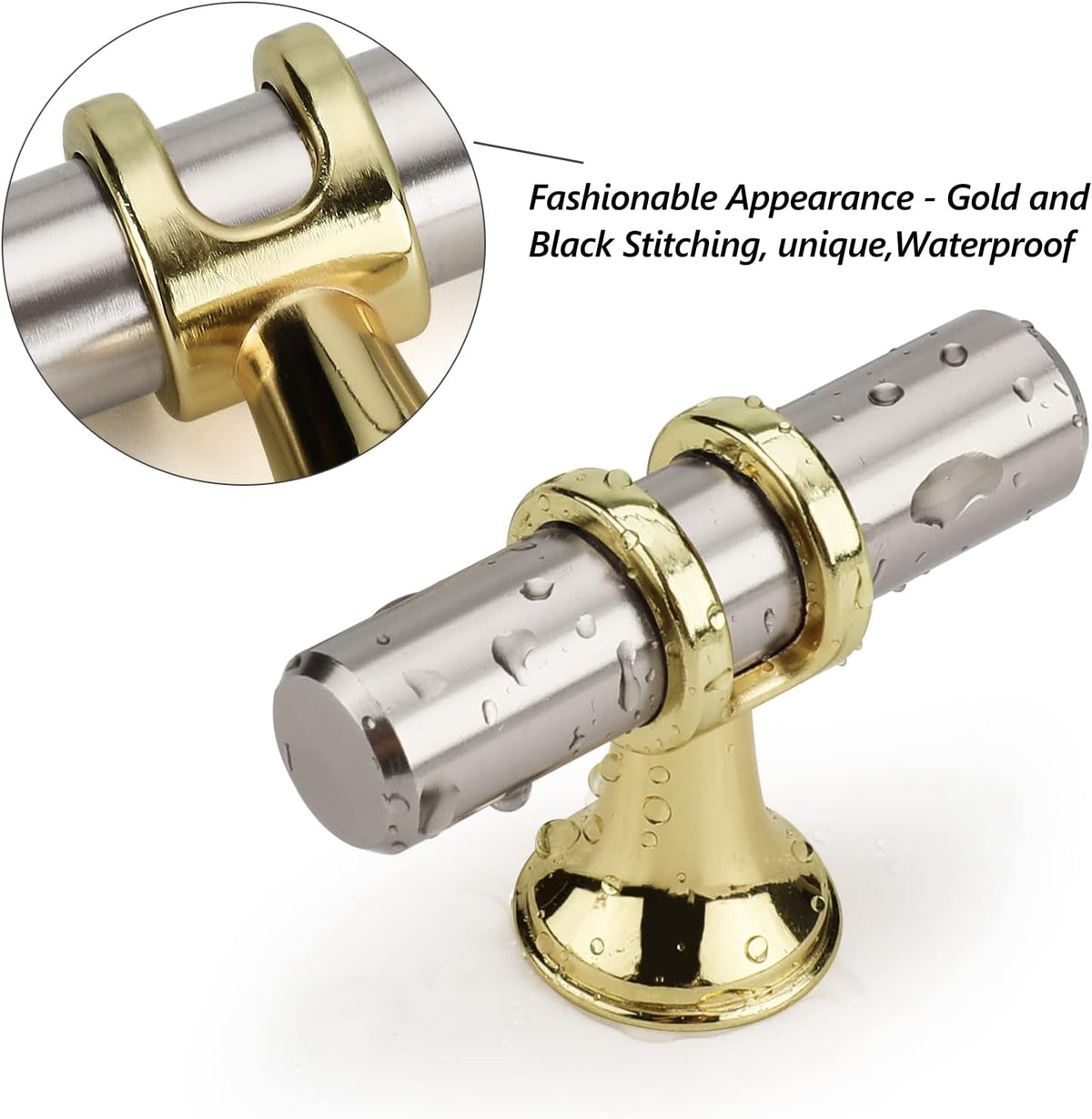 Leulan two-tone cabinet hardware angled side view