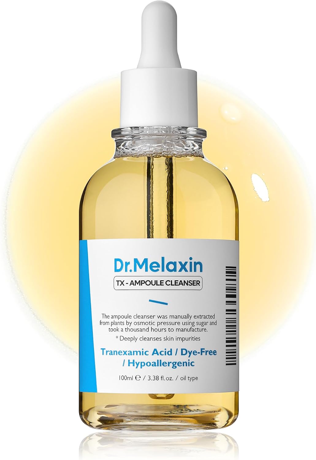 Dr. Melaxin TX Tranexamic Acid Ampoule Cleanser bottle front view for dark spot care