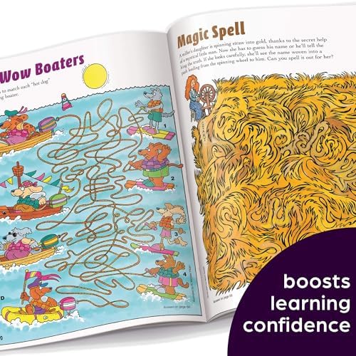 Full view of the two paperback activity books containing 144 total pages of skill-building entertainment.