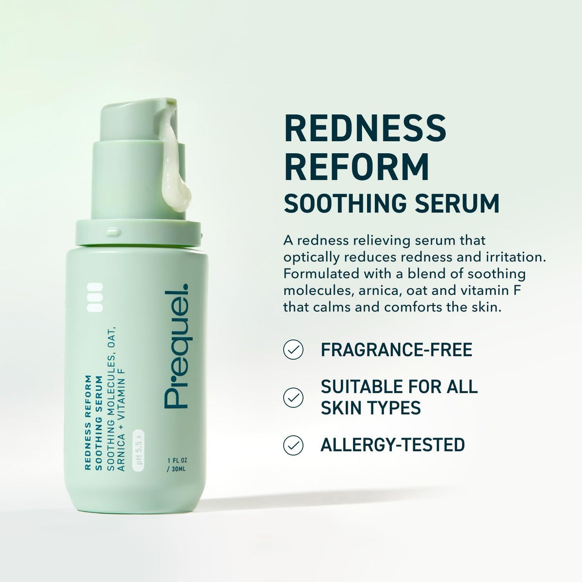 Texture shot of the foaming Prequel sulfur cleanser and fast absorbing calming face serum