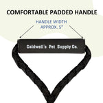 Premium double ended dog leash with secure metal lobster claw clasps close up.