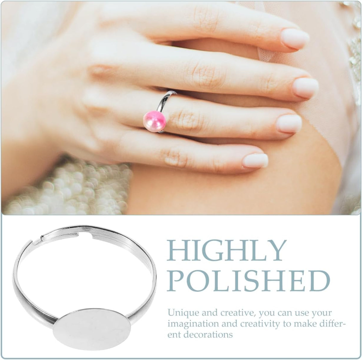 Healifty alloy ring base for jewelry making
