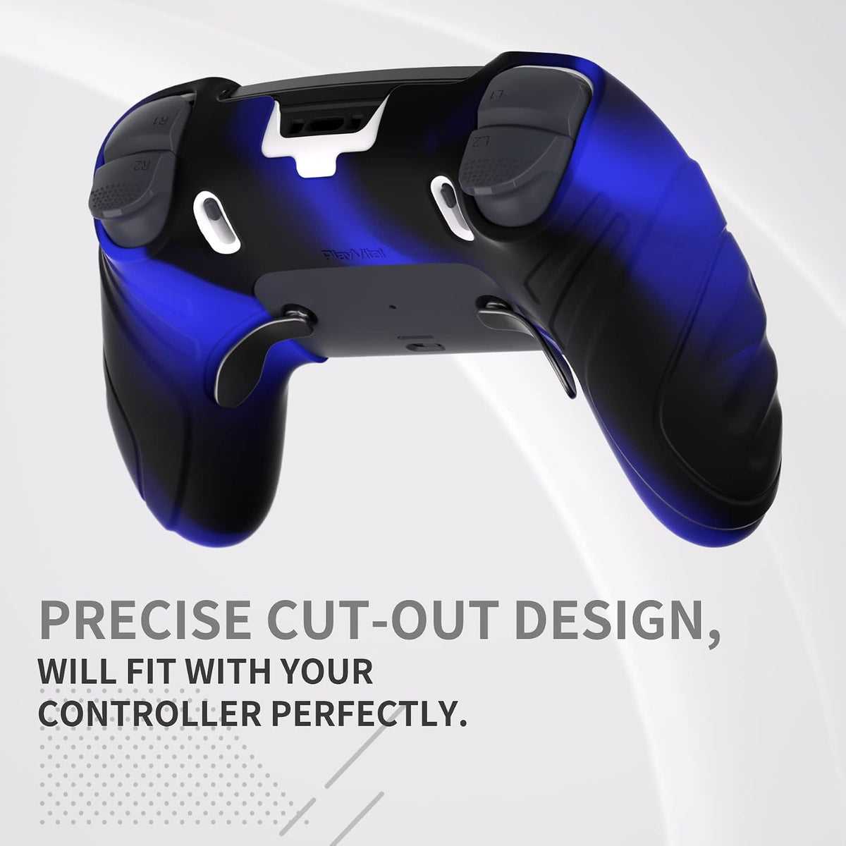 PlayVital blue and black protective case paired with matching thumb grip caps
