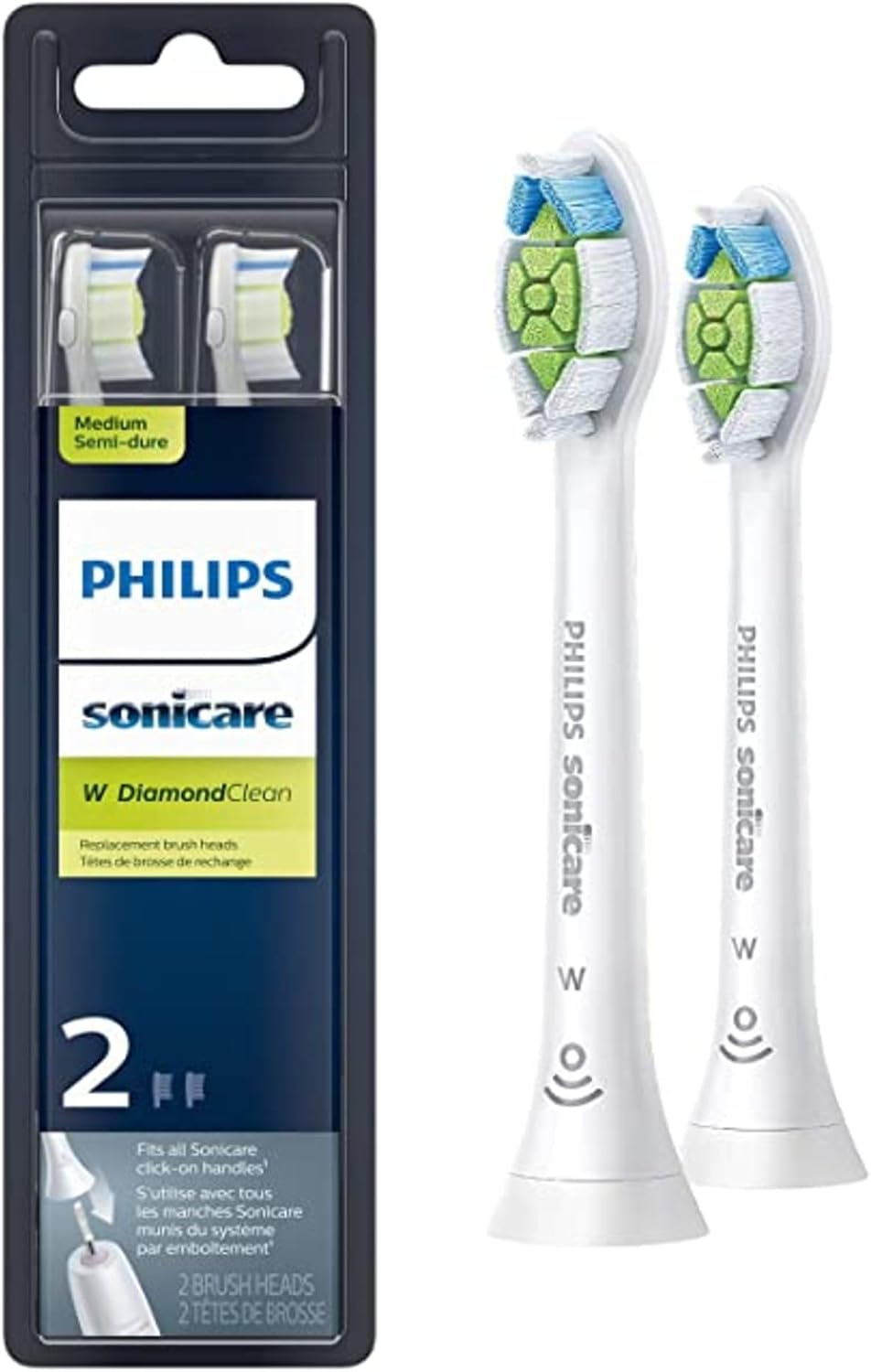 Philips Sonicare DiamondClean replacement toothbrush heads front view packaging