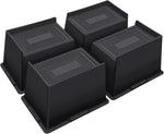 ANNKUT bed risers front view showing heavy duty black construction
