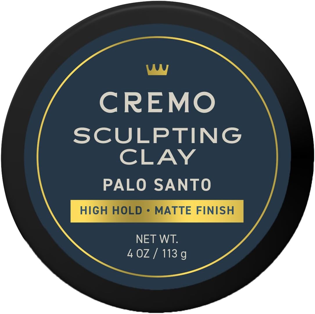 Cremo Premium Palo Santo Sculpting Clay 4 Ounce jar for high hold hair styling