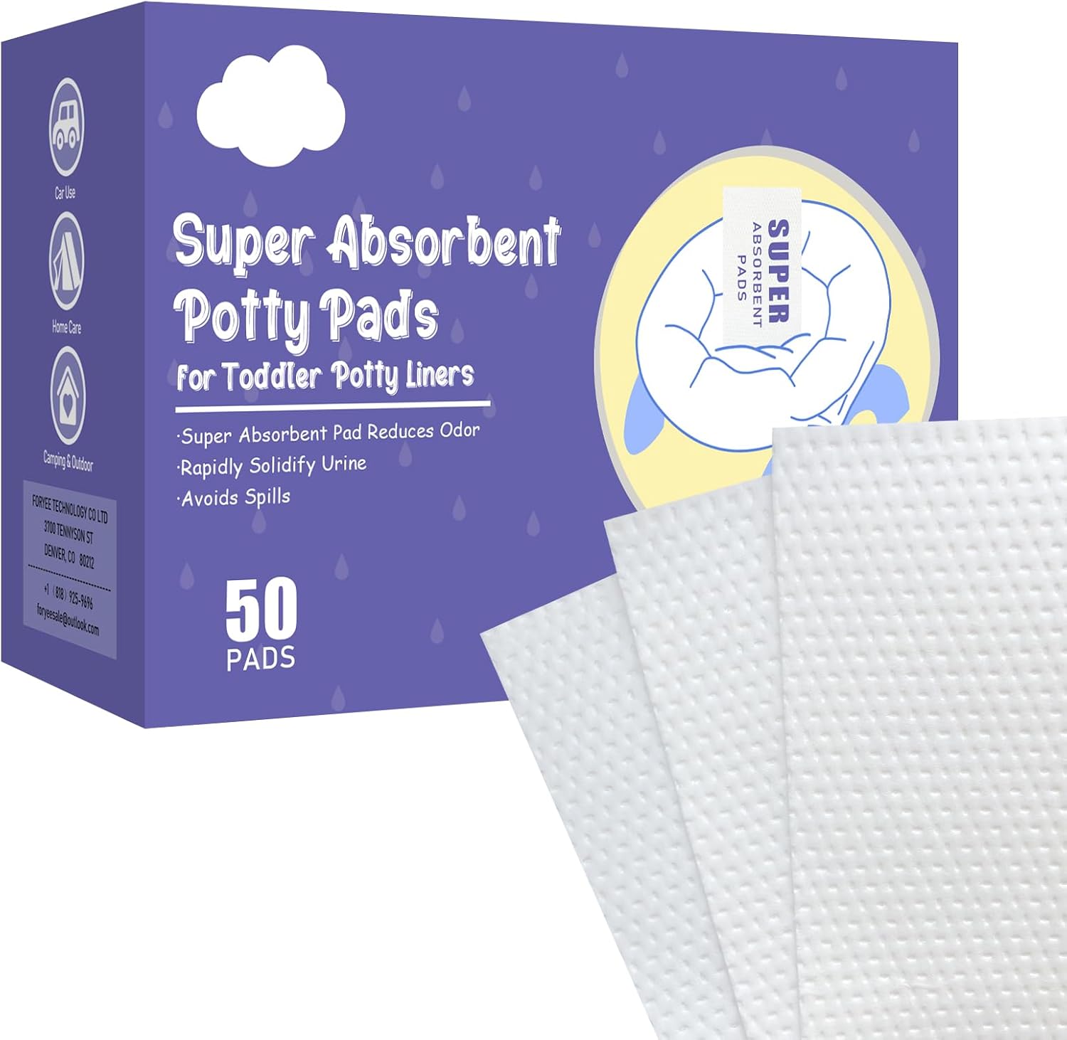 Reflyaway super absorbent urine pads front packaging view
