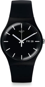 Swatch New Gent Biosourced Unisex Watch Casual Plastic Black Quartz Waterproof Mono Black - Image 1