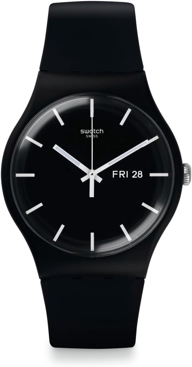 Swatch New Gent Biosourced Unisex Watch Casual Plastic Black Quartz Waterproof Mono Black - Image 1