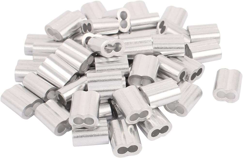 Aexit 4mm wire rope aluminum sleeves front view crimp fittings