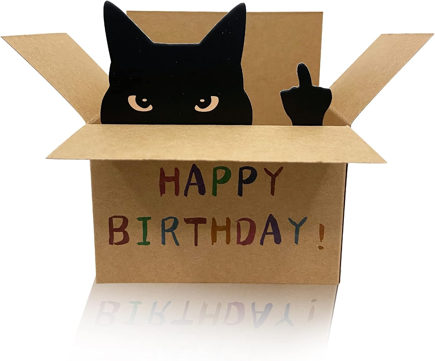 AMINORD cat birthday card front view humorous greeting card
