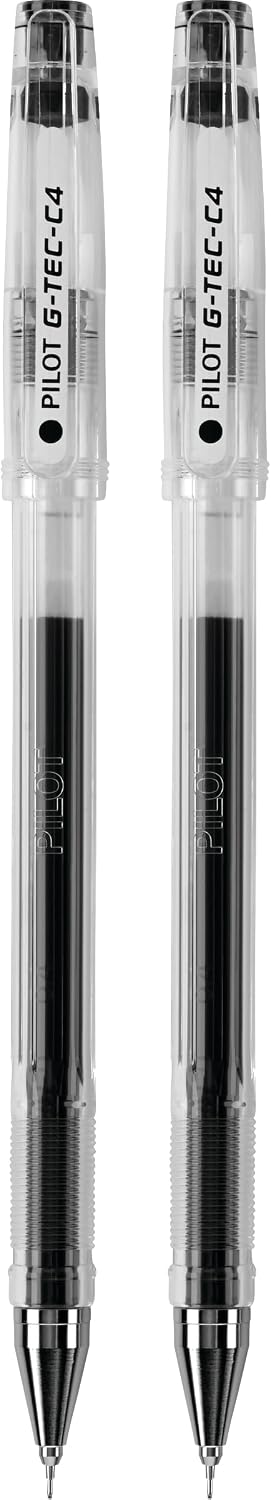 Pilot 0.4mm gel pen tip and metal nose cone detail
