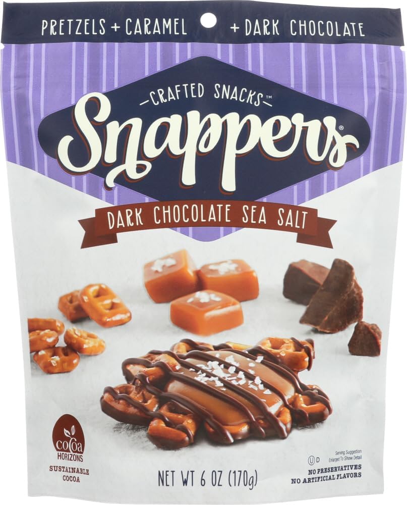 Edward Marc Snappers Sweet Caramel & Pretzels Cluster - Crunchy Pretzel Snack With Dark Chocolate & Sea Salt For Adults And Kids - 6 oz (pack of 1) - Image 12