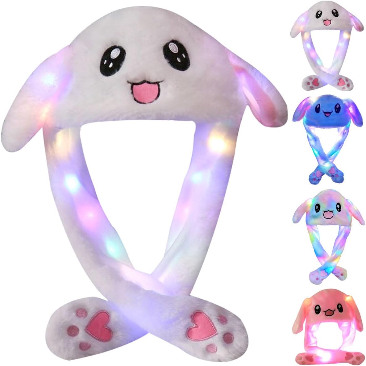 Arcimatto animal plush hat front view with moving ears