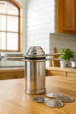 Sriyug kitchen press angled perspective for size reference