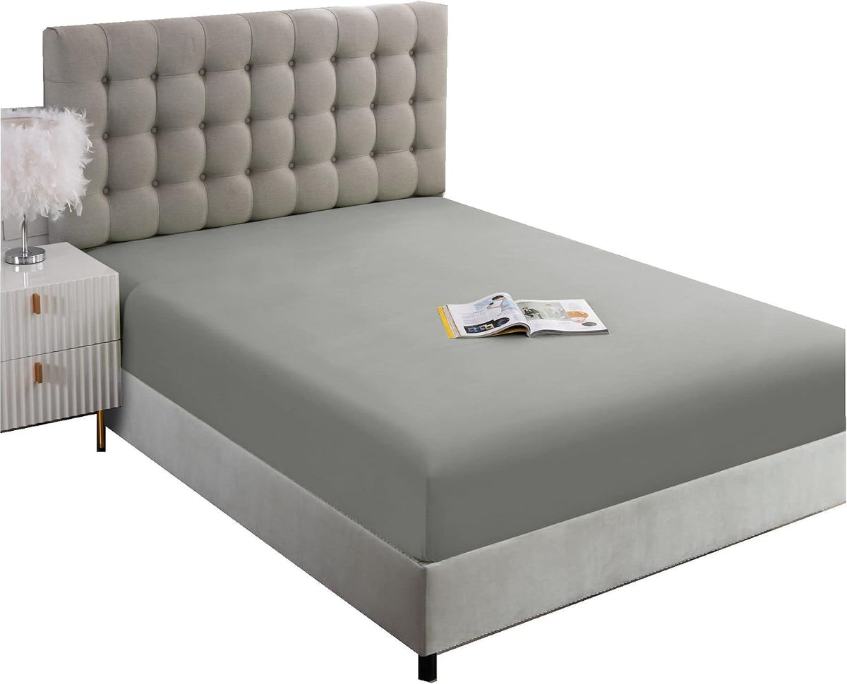 Ghooss Beige Full Fitted Sheet-Soft Microfiber Bottom Sheet for Bed-Deep Pocket up to 14 Inche-Wrinkle Free and Stay in Place-1 Pack - Image 12