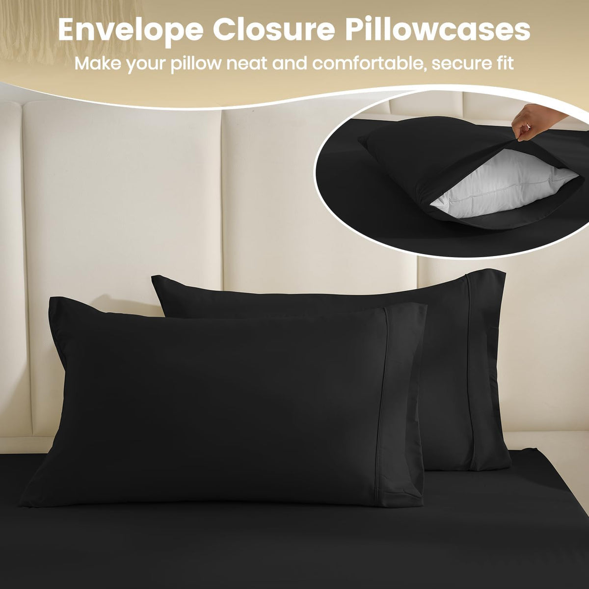 CozySmile four-piece sheet set with matching pillowcases