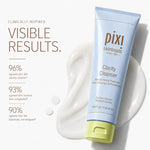 Close up of Pixi triple acid exfoliating face wash gel being dispensed for skincare application
