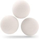 Cosy House Collection Wool Dryer Balls front view of three white premium spheres.