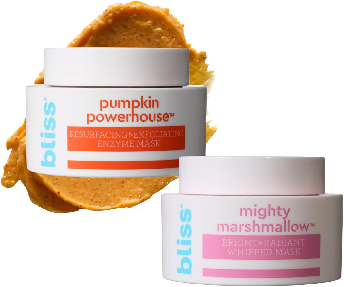 Bliss Bright and Smooth Skin Facial Duo front view showing two jars