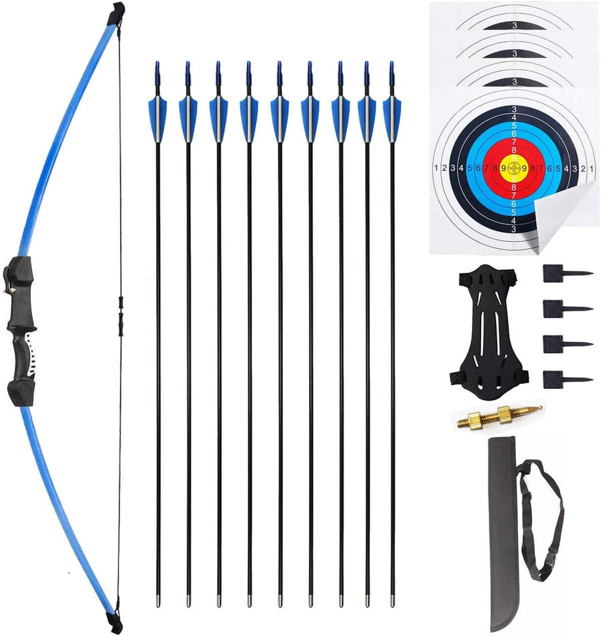 Mxessua youth recurve bow and arrow set front view