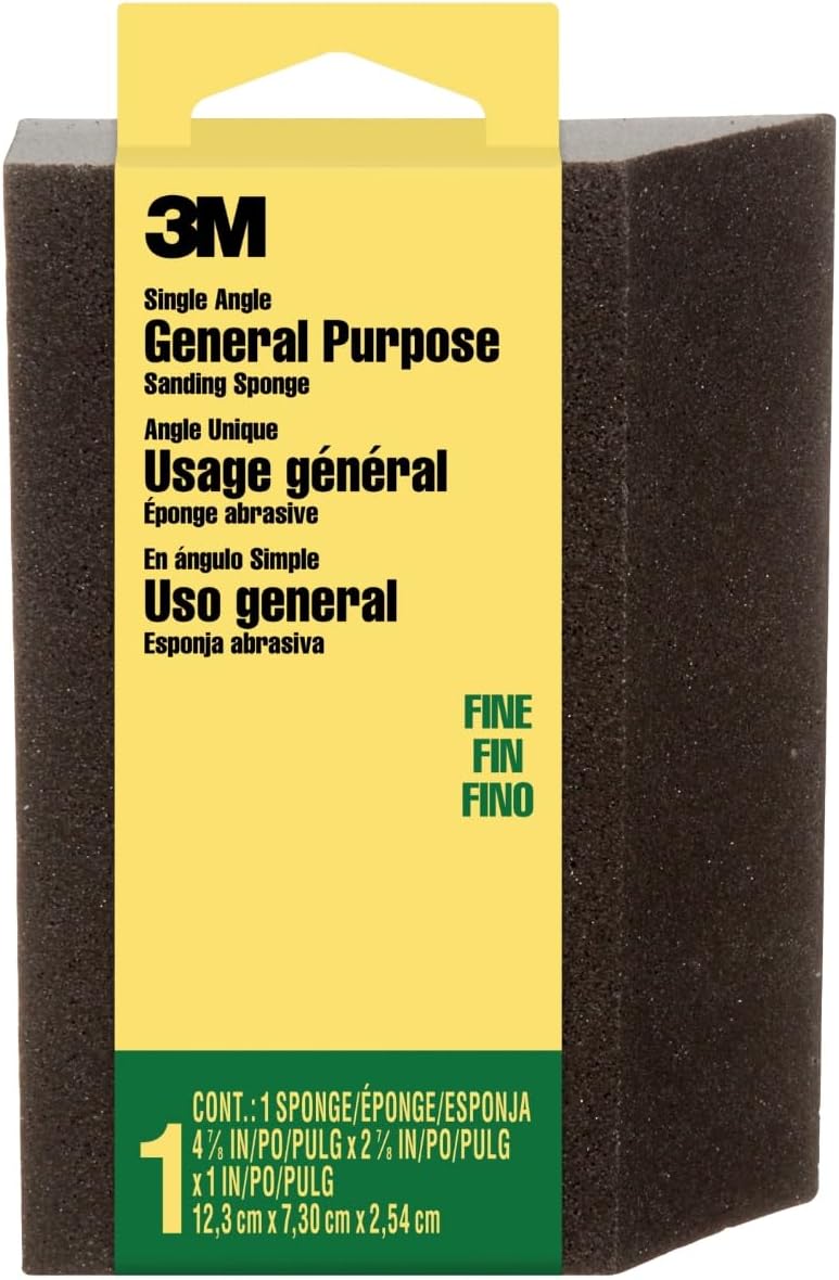3M sanding sponge front view showing single-angle profile
