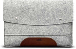 Pack & Smooch Felt Case Compatible with MacBook Pro 13 | 100% Wool Felt | Vegetable Tanned Leather | Colour Anthracite/Dark Brown | Hampshire - Image 12