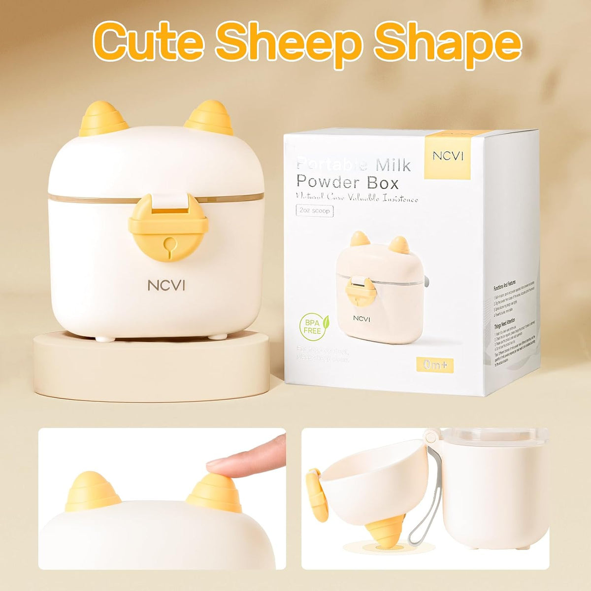 NCVI baby formula dispenser packed inside a diaper bag backpack