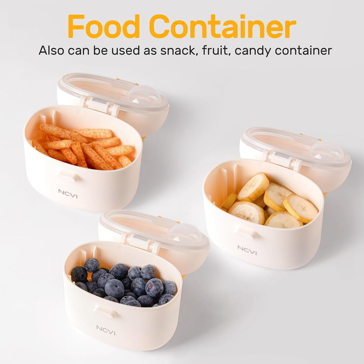 NCVI Formula Container To Go, Portable Formula Dispenser with Scoop, White | Leakproof Travel Formula Holder For Newborn Infant, Fit Diaper Bag Backpack, Quick Ready To Brew Milk On The Go - Image 9