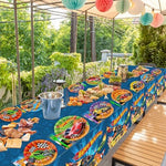 Disposable racing themed plastic tablecloth for birthday decorations