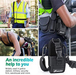 Zeadio universal communication device holder demonstrating compatibility with a handheld radio