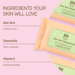 Pixi Skintreats Glow Tonic face wipes showing glycolic acid and aloe vera ingredients