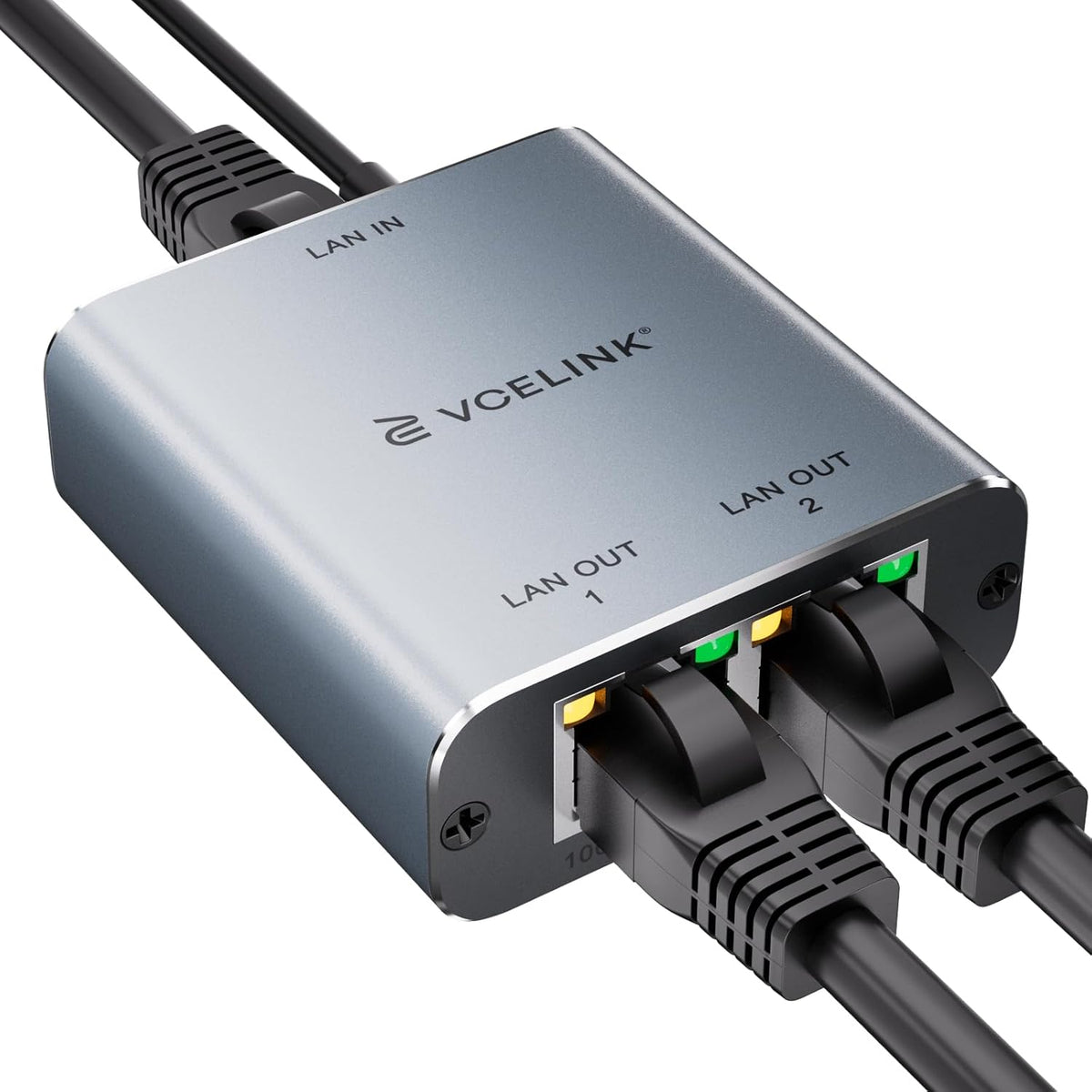 VCELINK Ethernet Splitter 1 to 2 front view
