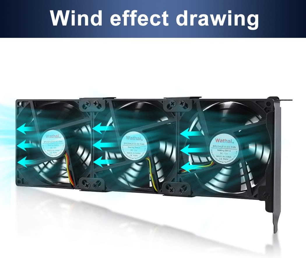 Wathai cooling fan unit showing power connector cable options