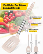 Bundlepro slotted kitchen spatula set stainless steel handle