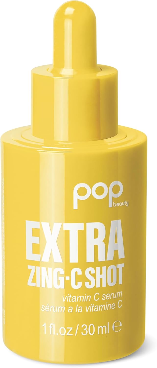 Pop Beauty Extra Zing-C Shot Antioxidant Serum front view bottle packaging